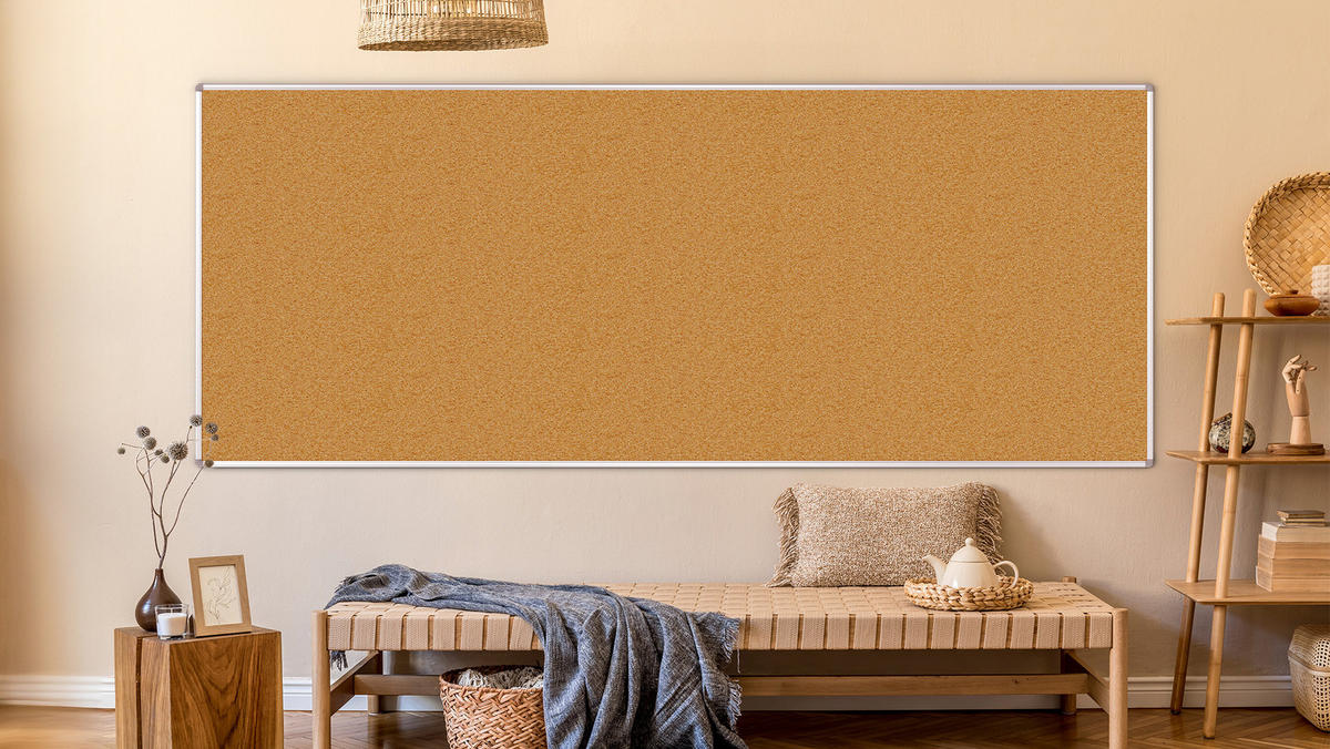 PINNWAND mit Alurahmen 300x120cm - Braun, Metall (300/120/1.6cm) - ALLboards