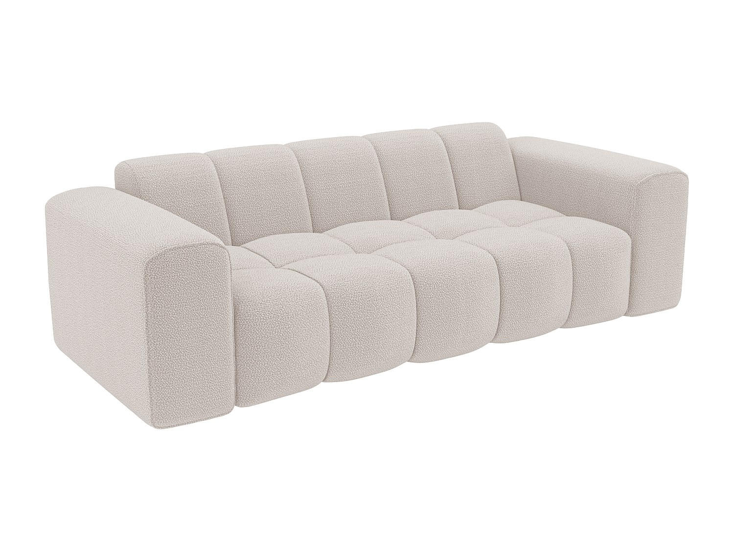 3-SITZER-SOFA aus Chenille-Stoff – Beige – CALESO - Beige, Textil (241/69.5/94cm) - Vente-Unique