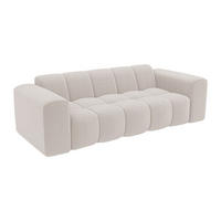 3-SITZER-SOFA aus Chenille-Stoff – Beige – CALESO - Beige, Textil (241/69.5/94cm) - Vente-Unique