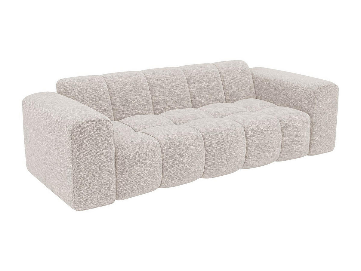 3-SITZER-SOFA aus Chenille-Stoff – Beige – CALESO - Beige, Textil (241/69.5/94cm) - Vente-Unique