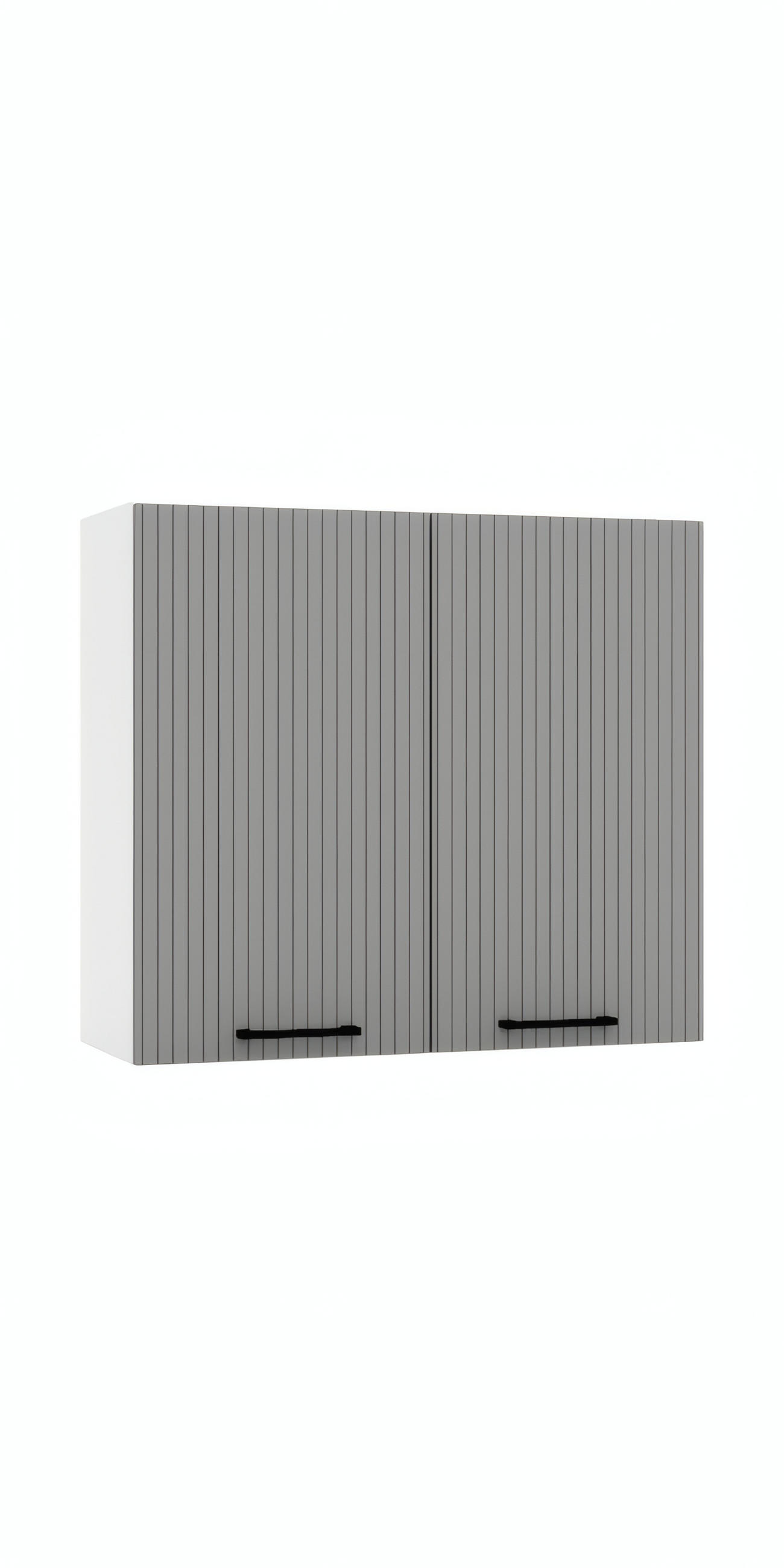 HÄNGESCHRANK W80 - KENDRO - Stilvolle Wandlösung - Weiß/Grau, Holz/Metall (80/72/30cm) - ROYAL24_MARKT