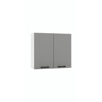 HÄNGESCHRANK W80 - KENDRO - Stilvolle Wandlösung - Weiß/Grau, Holz/Metall (80/72/30cm) - ROYAL24_MARKT