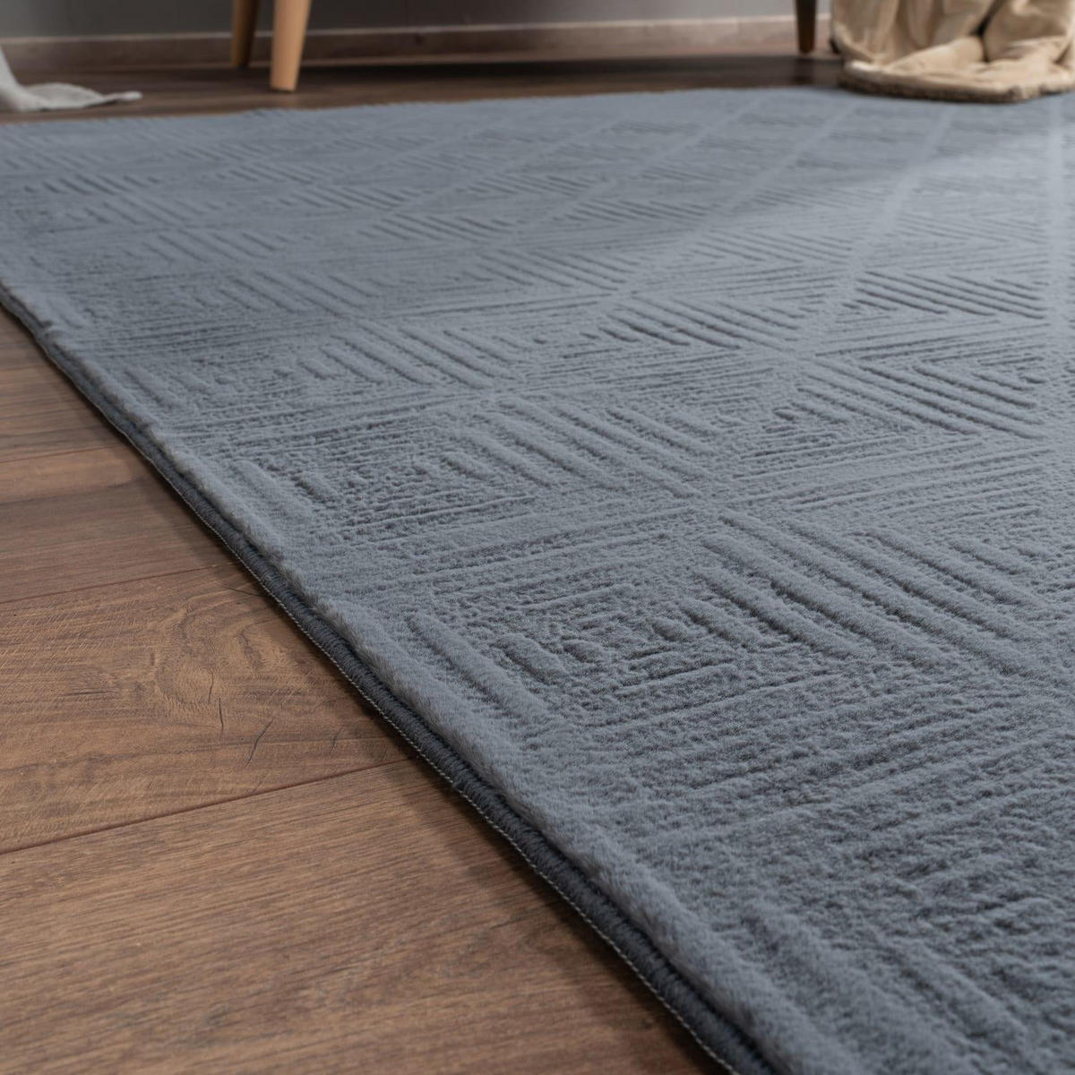 KURZFLORTEPPICH 120/160 LELYSTAD 523 - Anthrazit, Kunststoff (120/160cm) - Paco Home