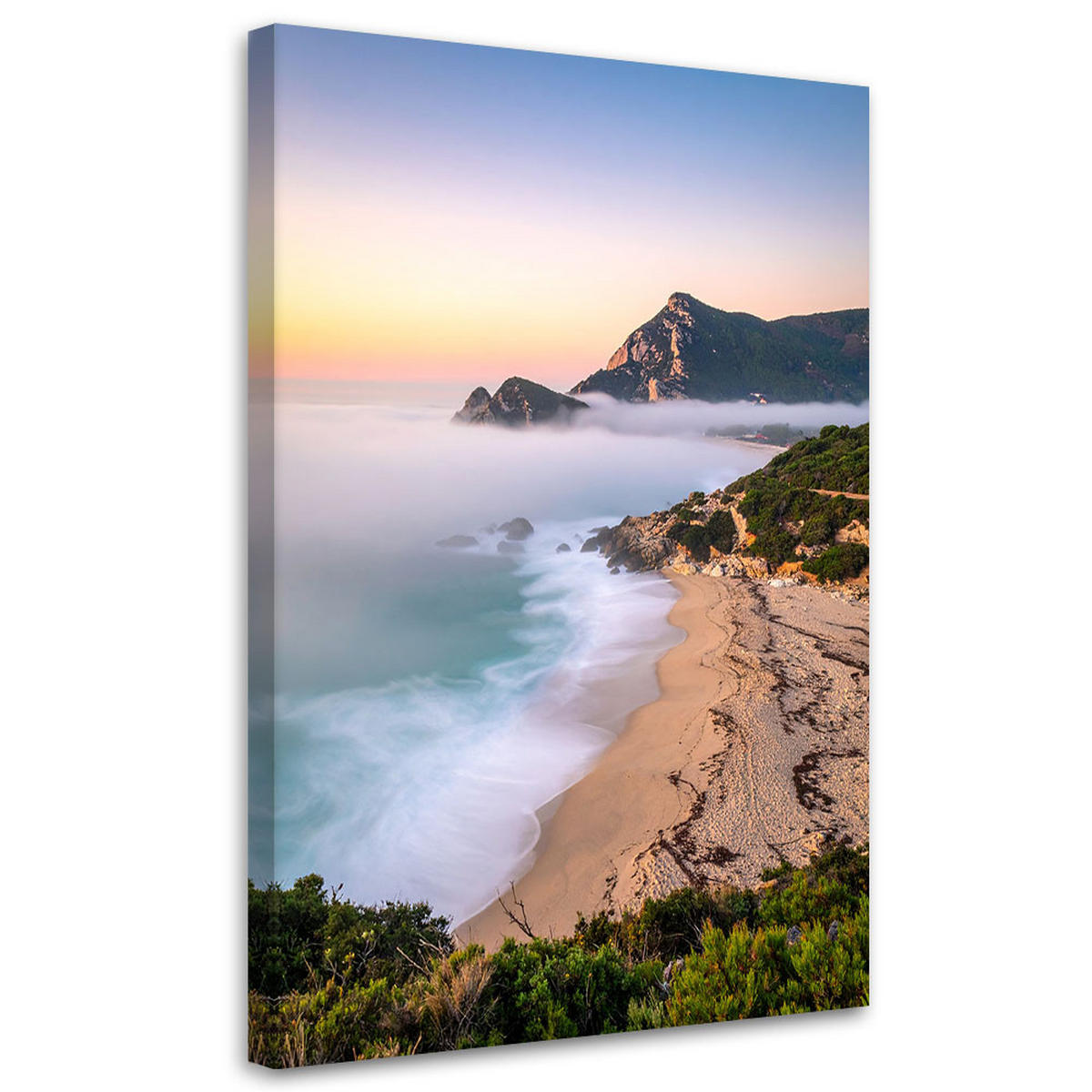 LEINWANDBILD Meereslandschaft Strand Natur 80x120cm - Multicolor, Textil (80/120cm) - Feeby