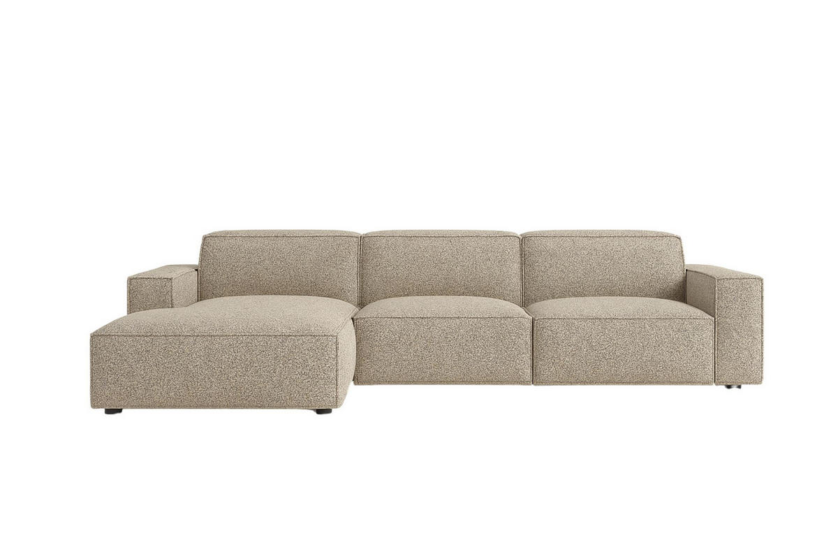 ECKSOFA Cursal L-Form, Stoff Artico, Beige, Links - Beige, Holz (284/166cm) - Kaiser Möbel