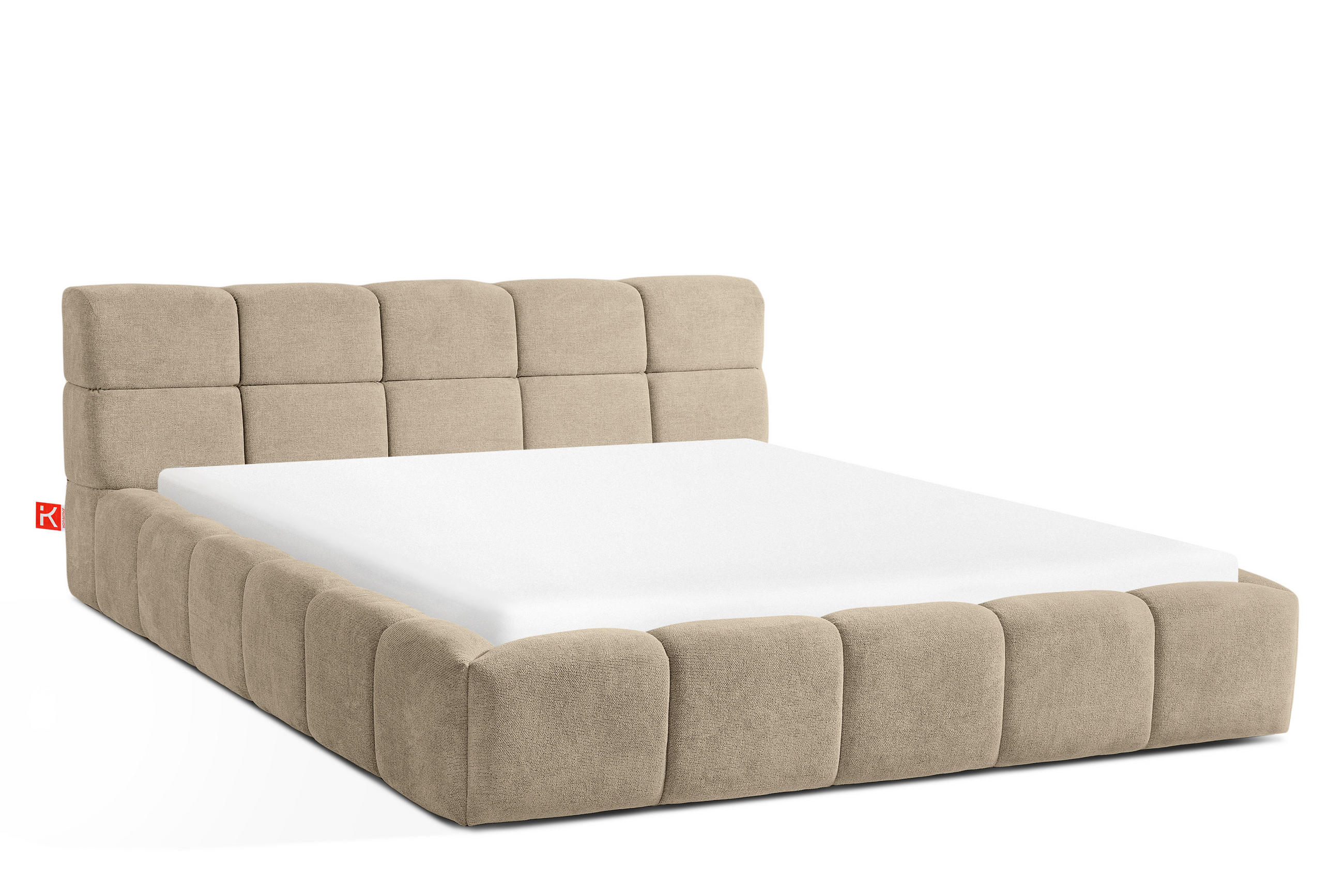 POLSTERBETT AERI 140/160/180/200 mit Rahmen und Bettkasten, beige - Beige, Holz/Holzwerkstoff (180/200cm) - KONSIMO®