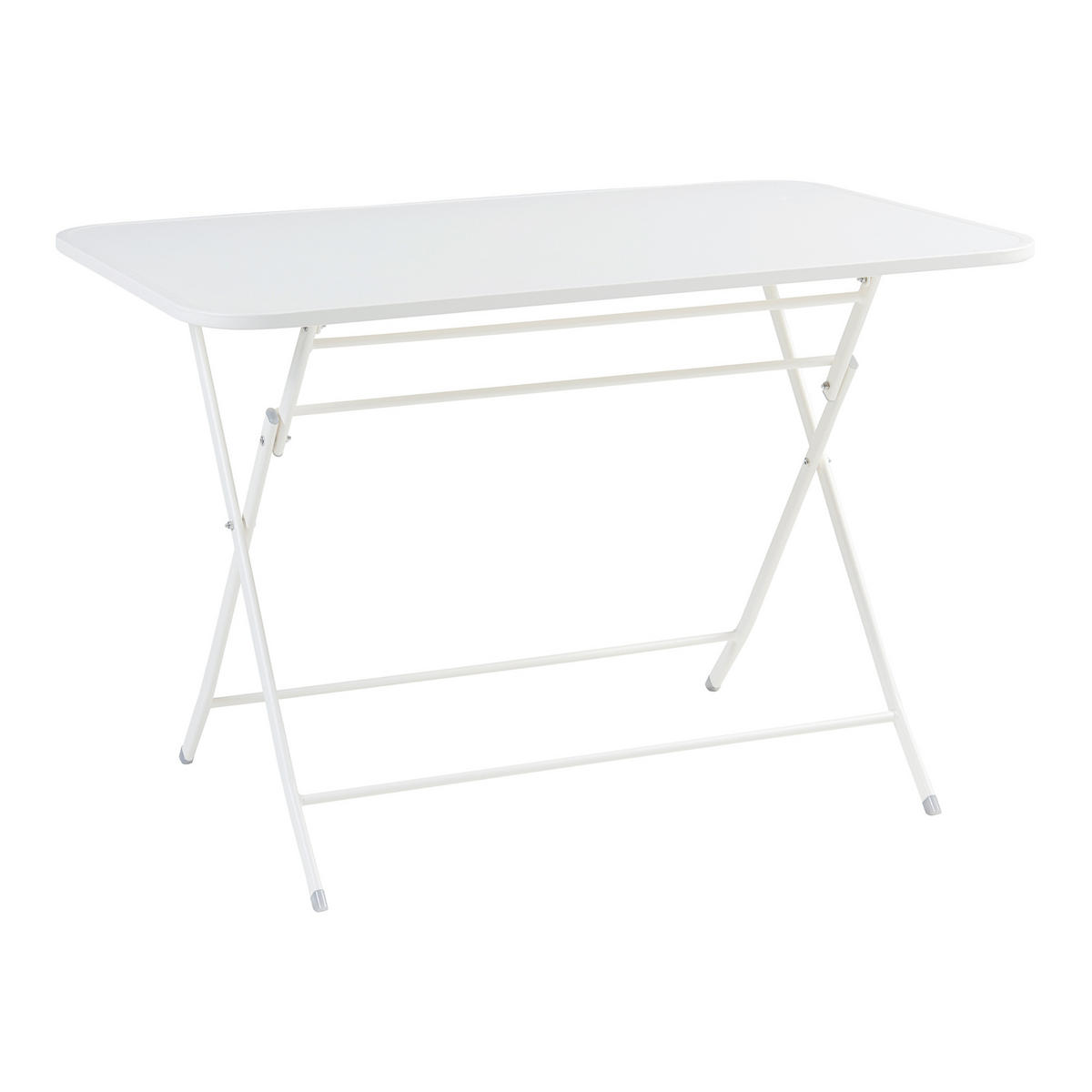 GARTENKLAPPTISCH Sande - Weiß, Metall (110/70/71cm) - [en.casa]