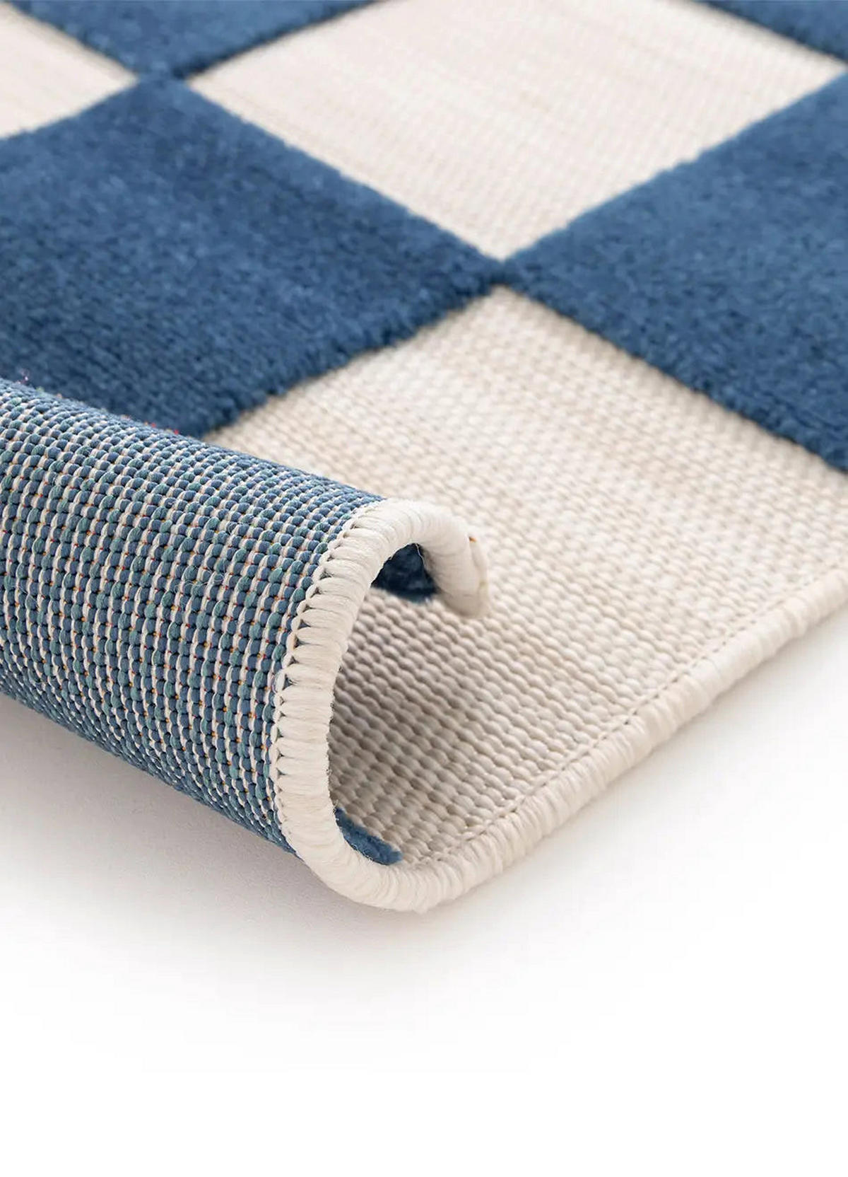 IN- & OUTDOOR-TEPPICH Blau / Weiß Cuadros 160/230 cm - Blau/Weiß, Textil (160/230cm) - Atticgo