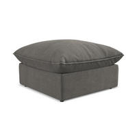 POUF Strukturstoff Grau - Dunkelgrau/Schwarz, Holzwerkstoff/Kunststoff (75/45/75cm) - LaMiaSofa