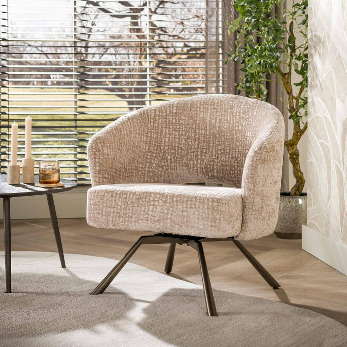 SESSEL Luno Beige 68/74/77 cm - Beige, Textil (74/77/68cm) - Hoyz Collection