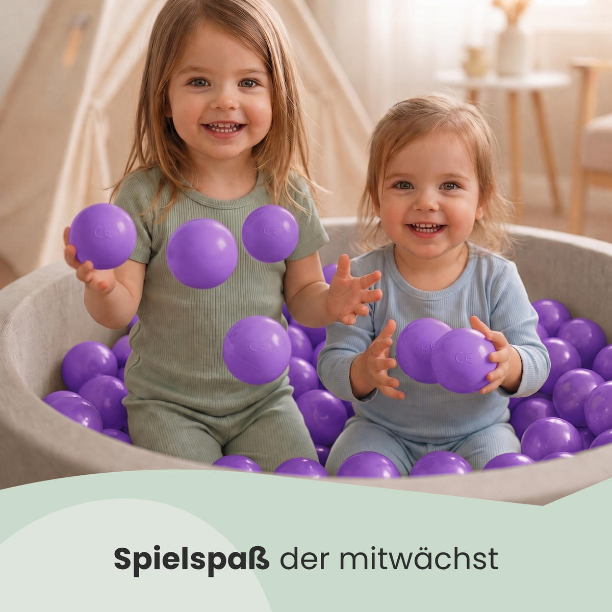 BÄLLEBAD-BÄLLE 50 Stück, Lila, 5.5 cm - Lila, Kunststoff (5.5/5.5/5.5cm) - Littletom