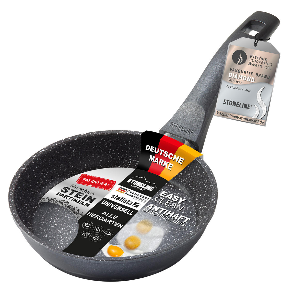 BRATPFANNE 16cm - Schwarz, Metall (16cm) - Stoneline