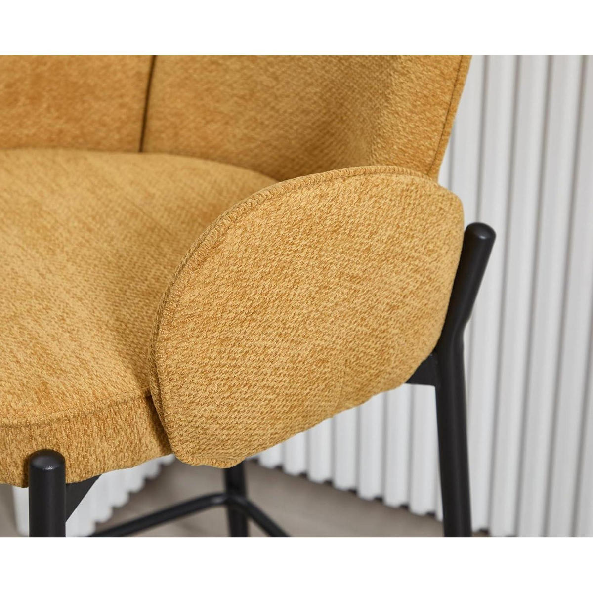 BARHOCKER 4er Set Chenille Gelb - Gelb, Textil (53/91/51cm)