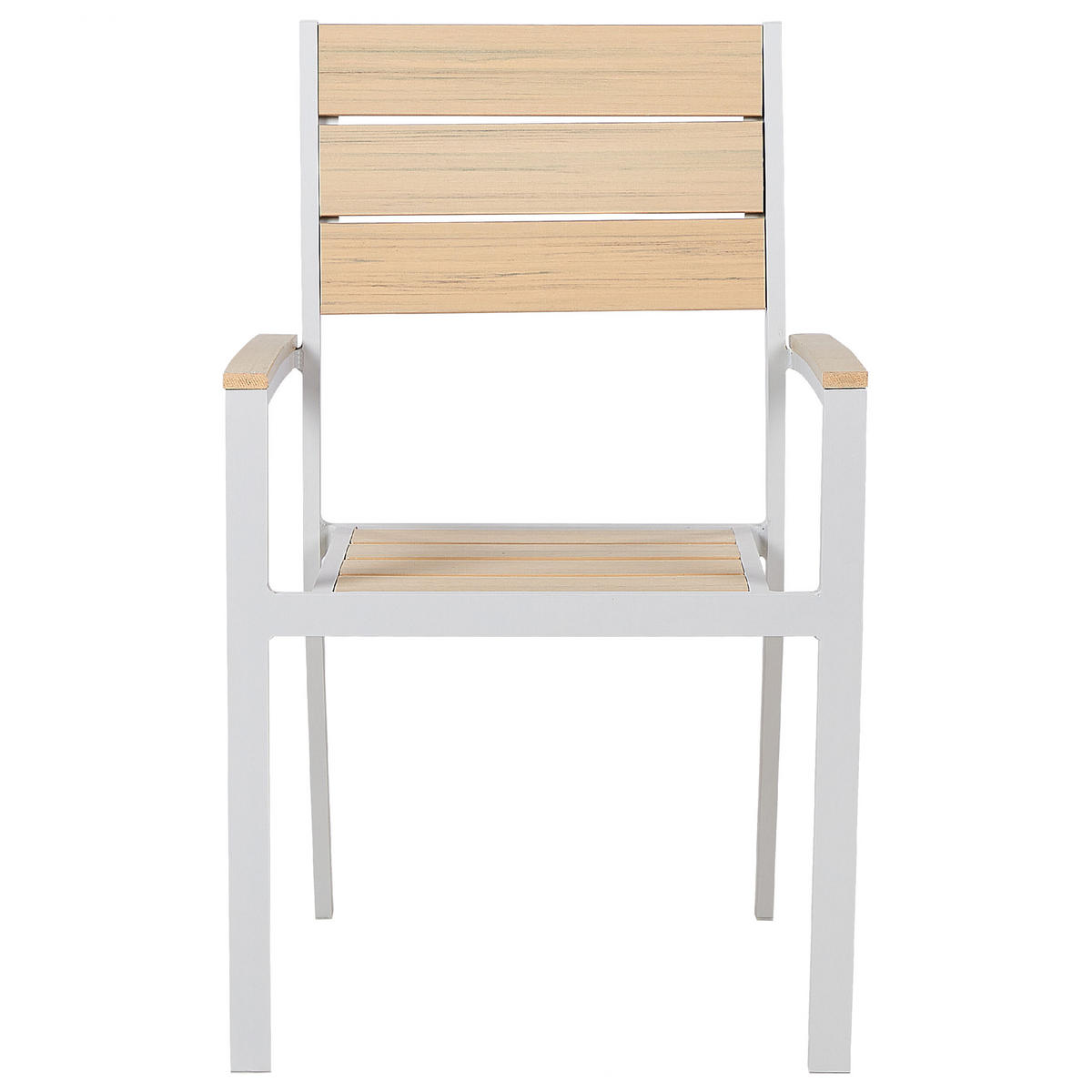 GARTENSTUHL 4er-Set Kunstholz beige Prato - Beige, Kunststoff (57/90/57cm) - Beliani