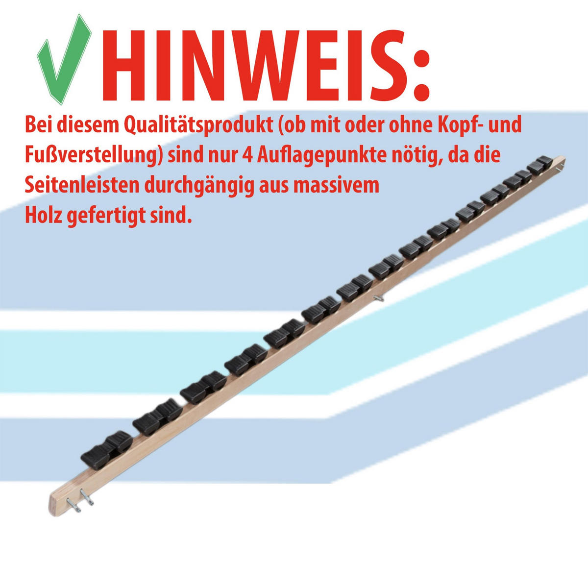 BETTEN-ABC Max1 K+F – fertig montierter Lattenrost mit Kopf- und Fußteilverstellung, Holm durchgehend, Größe: 80x220 - Braun, Holz (80/220cm) - Betten-ABC