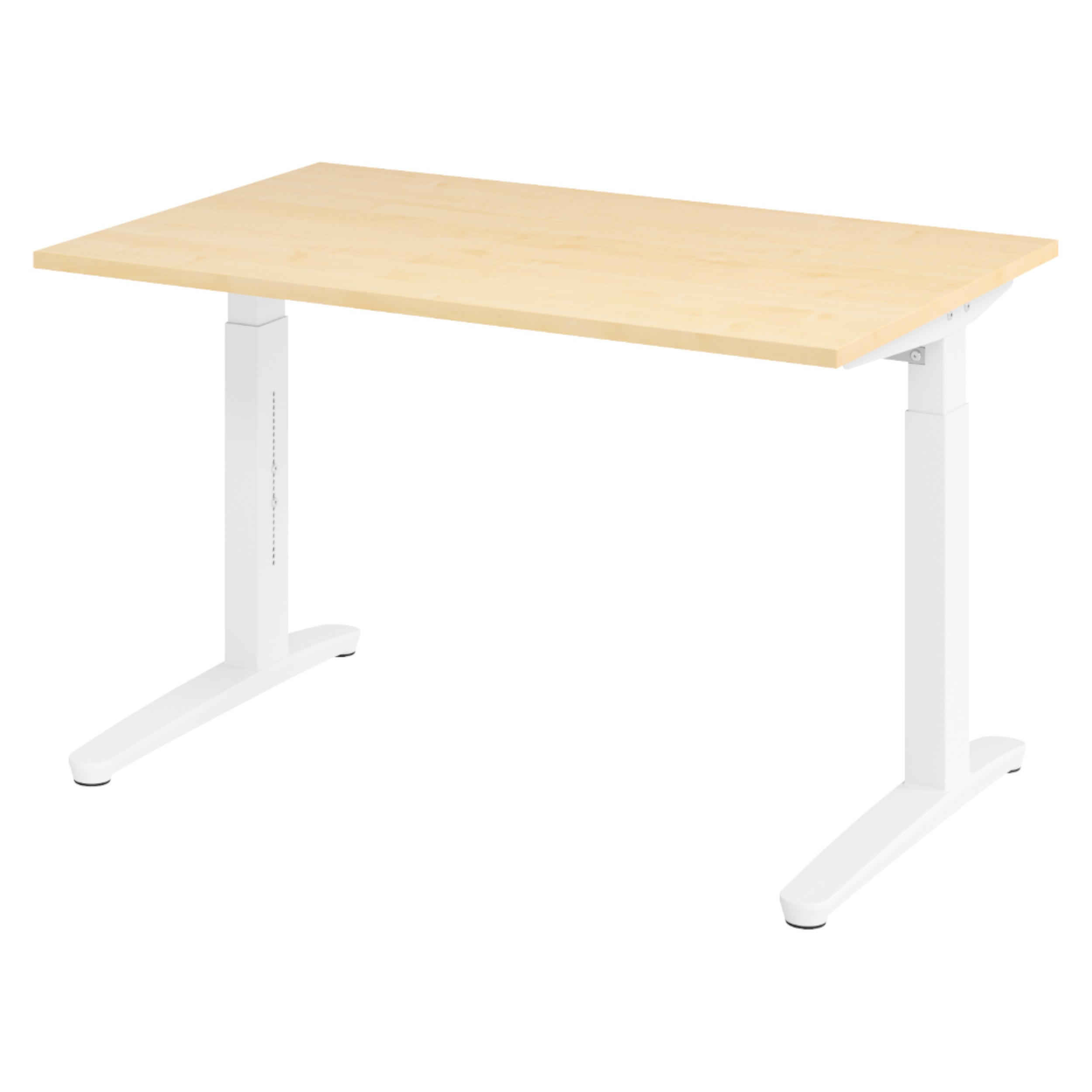 bümö SCHREIBTISCH Ahorn, Weiß 120cm × 80cm × 74cm