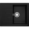 SPÜLBECKEN Mailand, 2-er set Schwarz 62/50 cm 1 Becken + Ablauf-Set ab 40er Unterschrank - Chromfarben/Schwarz, Kunststoff (62/19/50cm) - Primagran