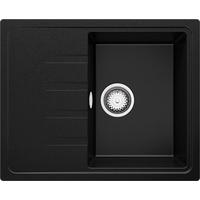 SPÜLBECKEN Mailand, 2-er set Schwarz 62/50 cm 1 Becken + Ablauf-Set ab 40er Unterschrank - Chromfarben/Schwarz, Kunststoff (62/19/50cm) - Primagran