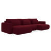 WOHNLANDSCHAFT Samt Stoff Rot - Bordeaux/Rot, Kunststoff/Textil (340/82/149cm) - Makamii