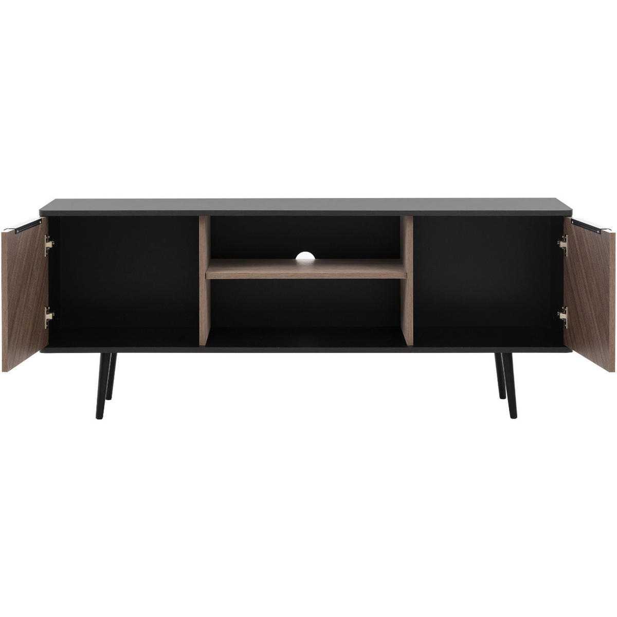 TV-LOWBOARD PINELLO 04 - Schwarz/Braun, Holzwerkstoff (150/60/41cm)