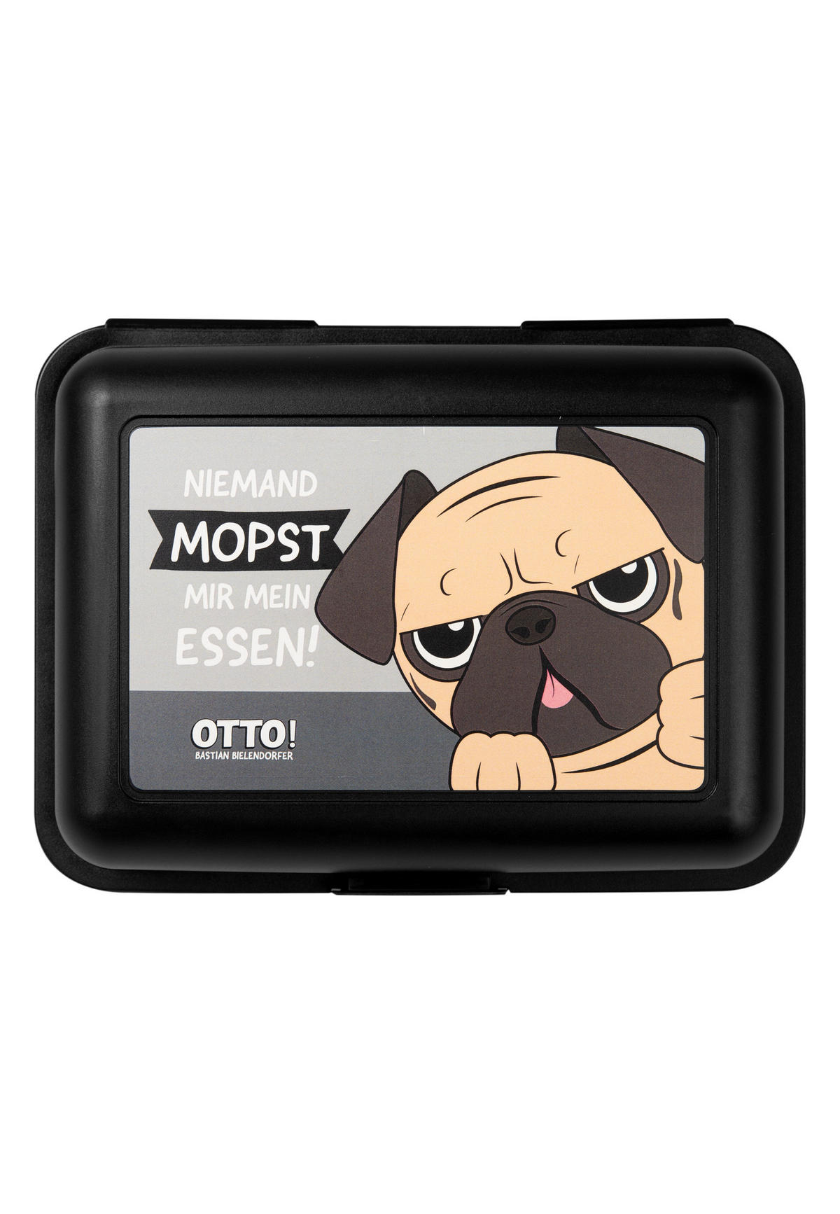 BROTDOSE Bastian Bielendorfer Otto! Niemand mopst mir mein Essen! Schwarz 17,5 x 12,8 x 6,9 cm - Schwarz, Kunststoff (17.5/6.9/12.8cm) - United Labels