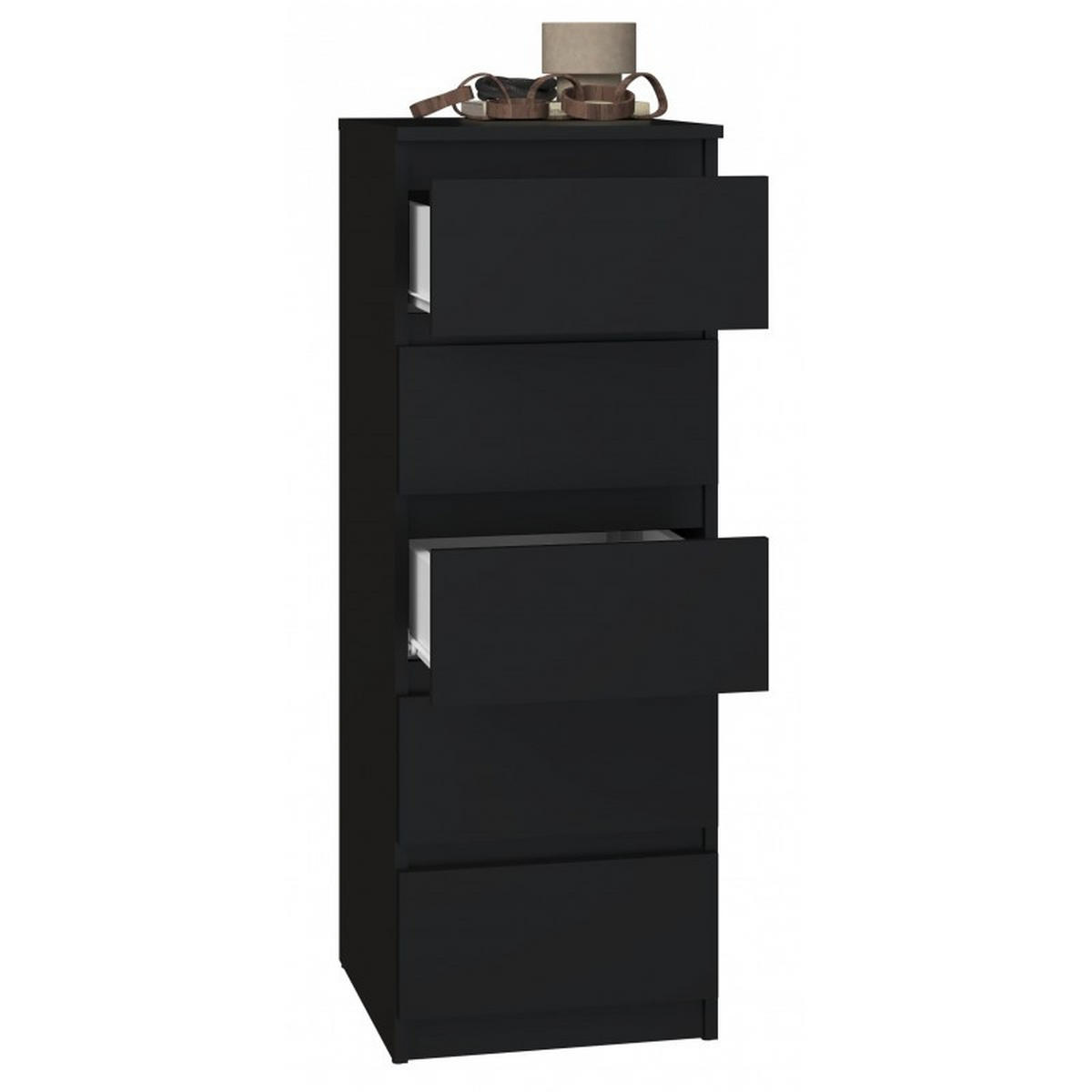 KOMMODE Schwarz 40/111/45 - Schwarz, Holzwerkstoff (40/111/45cm) - RAUMHIRSCH FURNITURE