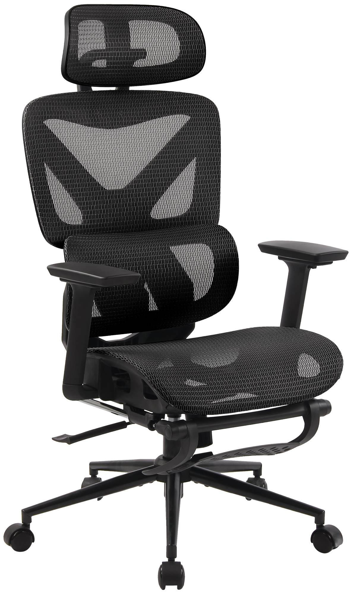 CHEFSESSEL Netzstoff Schwarz/Schwarz - Schwarz, Textil/Metall (66/112/66cm) - CLP