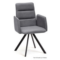ARMLEHNSTUHL drehbar (8er-Set) Desta 52x92x60 Schwarz/Grau - Schwarz/Grau, Kunststoff (60/92/52cm) - 58aufmkessel