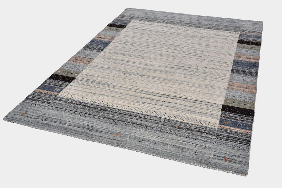 WOLLTEPPICH Nebraska mit Bordüre 60x90 cm - Multicolor, Textil (60/90cm) - THEKO
