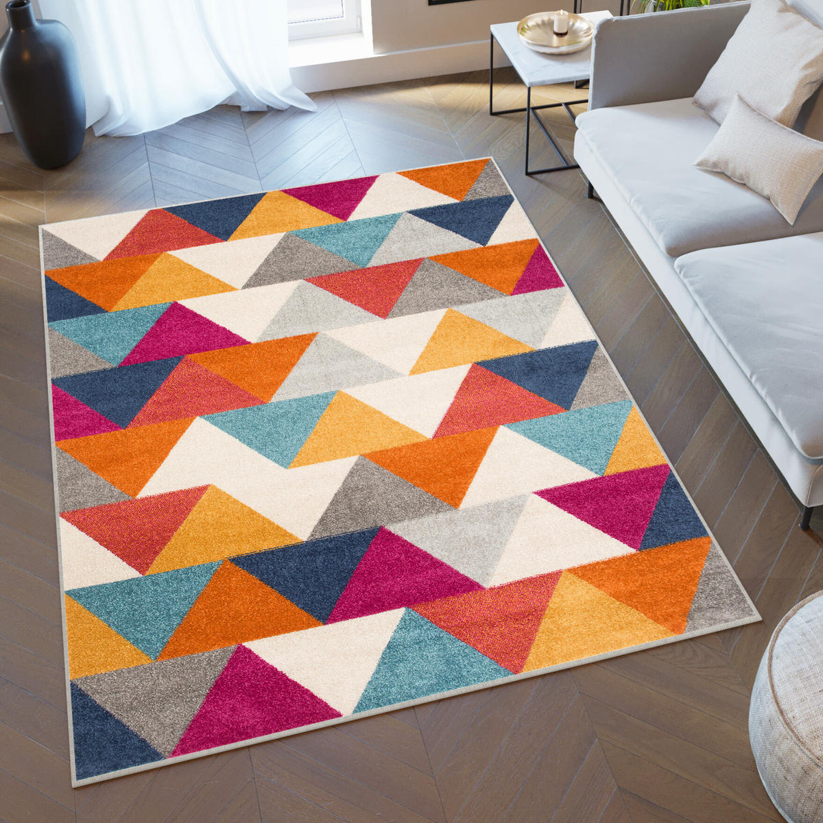 TEPPICH LAZUR Weiß 200/290 cm - Rostfarben/Multicolor, Kunststoff (200/290cm) - Tapiso
