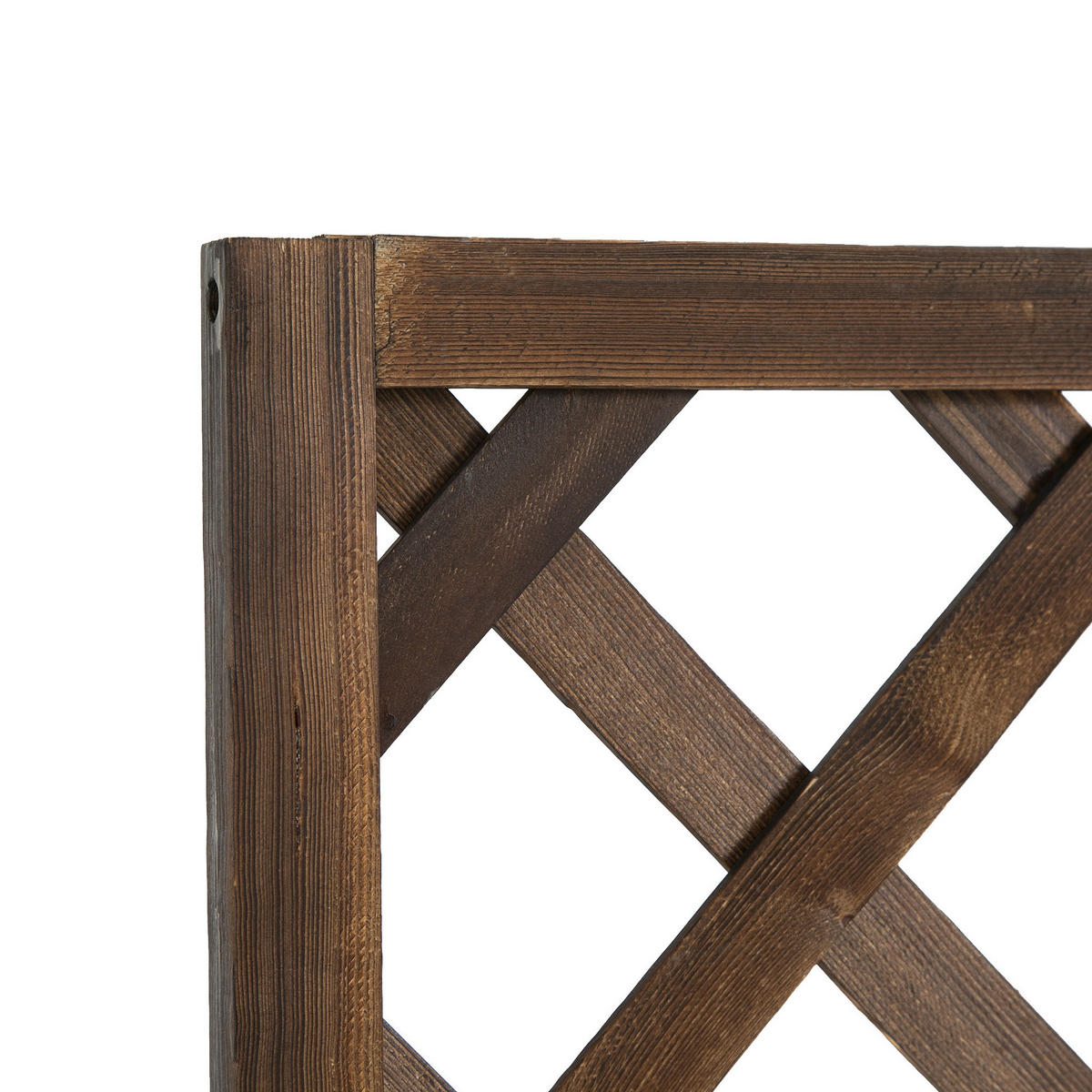 BLUMENKASTEN aus Massivholz 72,5x31,5x149,5 cm in Braun mit Rankgitter - Braun, Holz (31.5/149.5/72.5cm) - Modfu