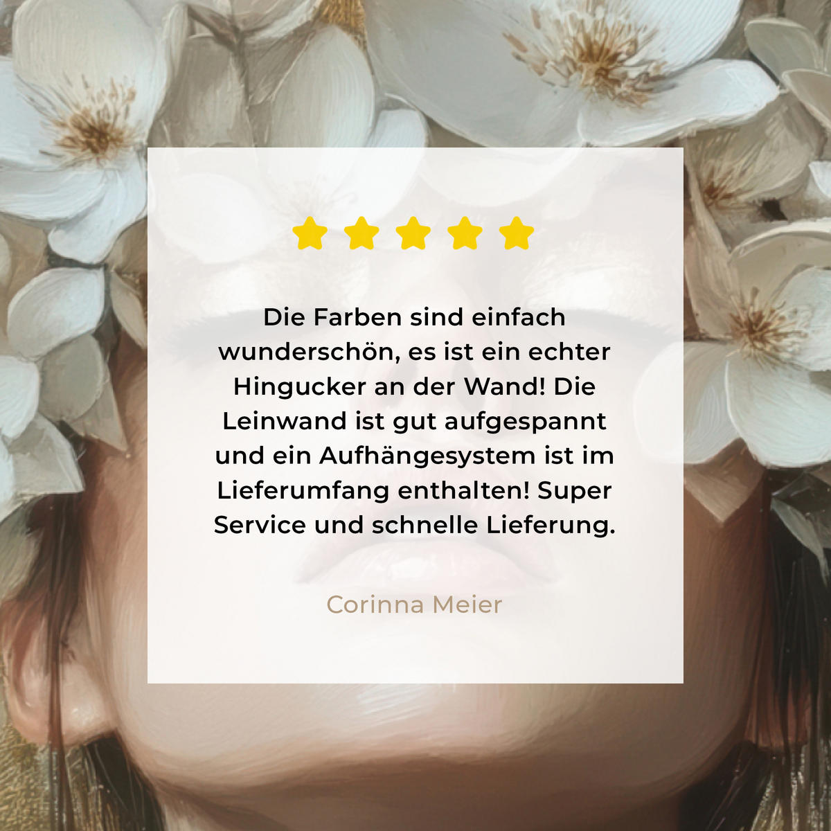 LEINWANDBILD Gesicht - Blumen - Gold - Abstrakt Wandbild 40x30 cm - Goldfarben, Textil (40/30cm) - MuchoWow