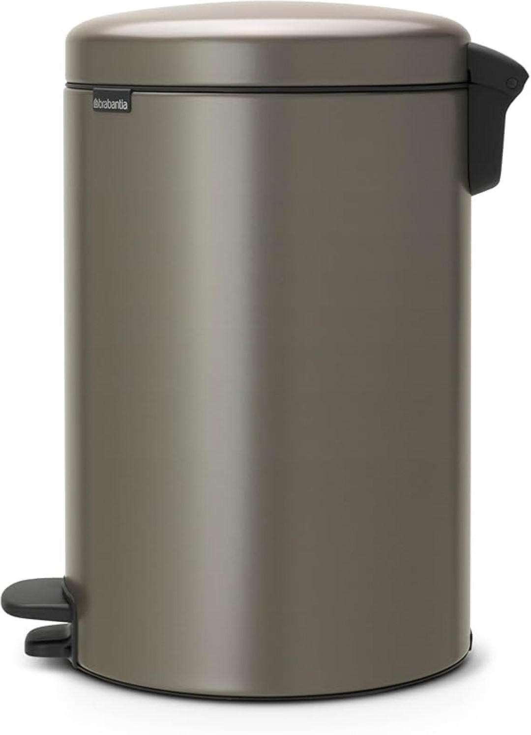 MÜLLEIMER klassisch Mit Soft Verschluss 20 Liter 46,7 x 29 x 38 cm Metall Platin - Grau, Metall (29/46.7/38cm) - PROREGAL