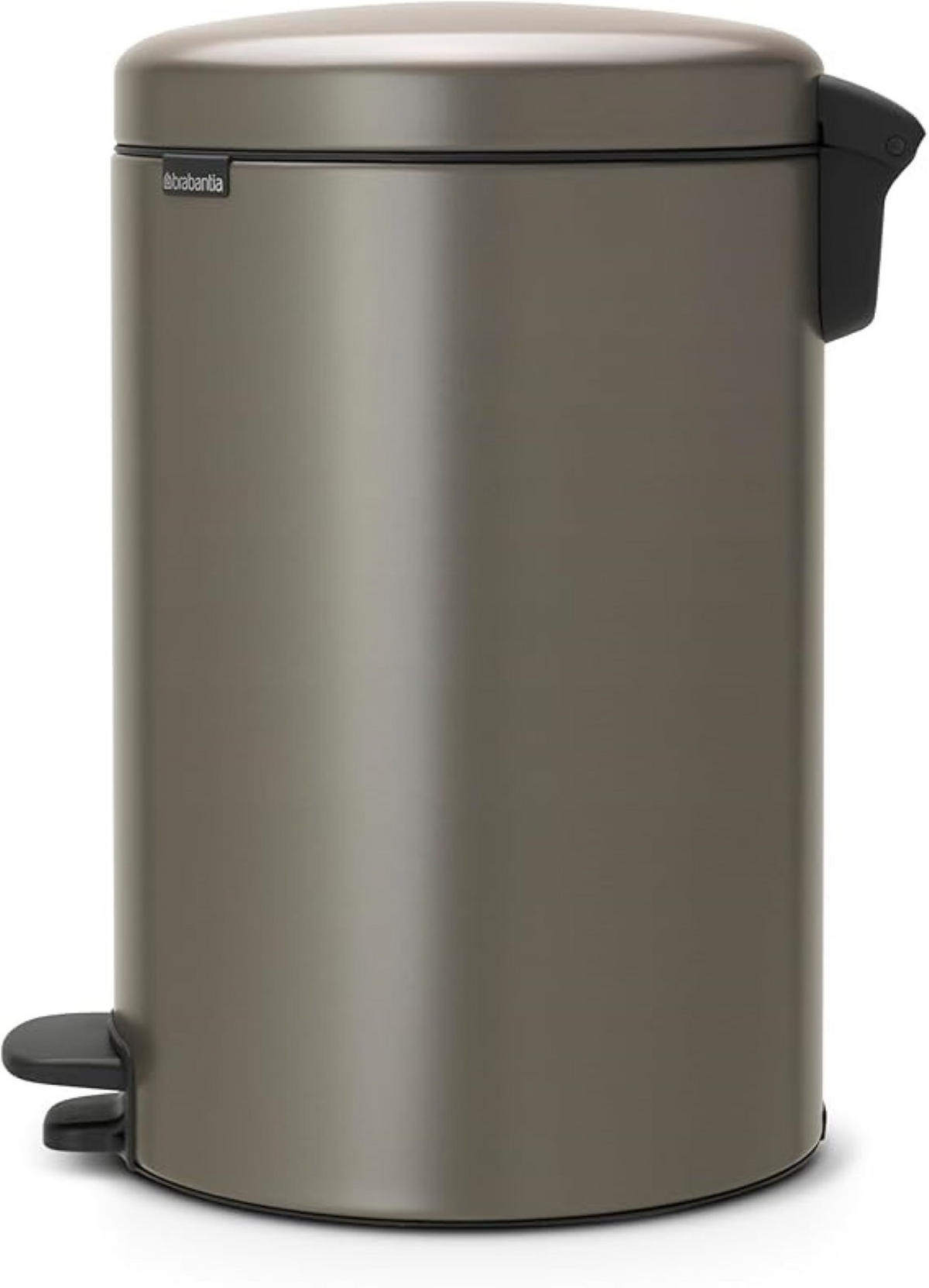 MÜLLEIMER klassisch Mit Soft Verschluss 20 Liter 46,7 x 29 x 38 cm Metall Platin - Grau, Metall (29/46.7/38cm) - PROREGAL