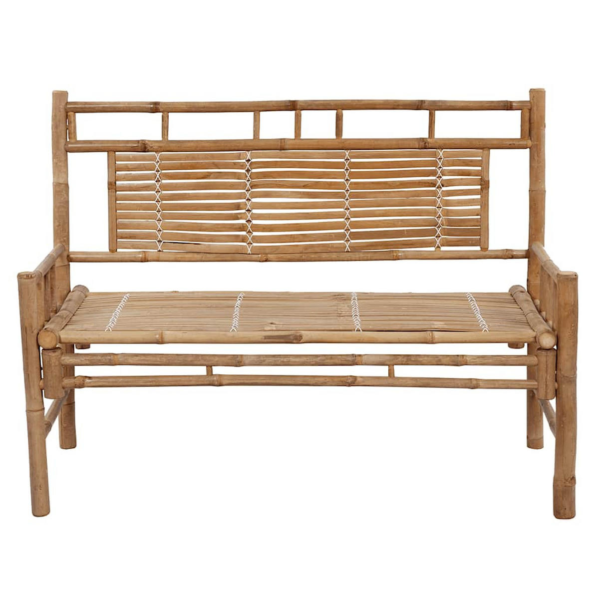 GARTENBANK mit Auflage 120 cm Bambus - Grün, Holz (55/90/120cm) - furnicato