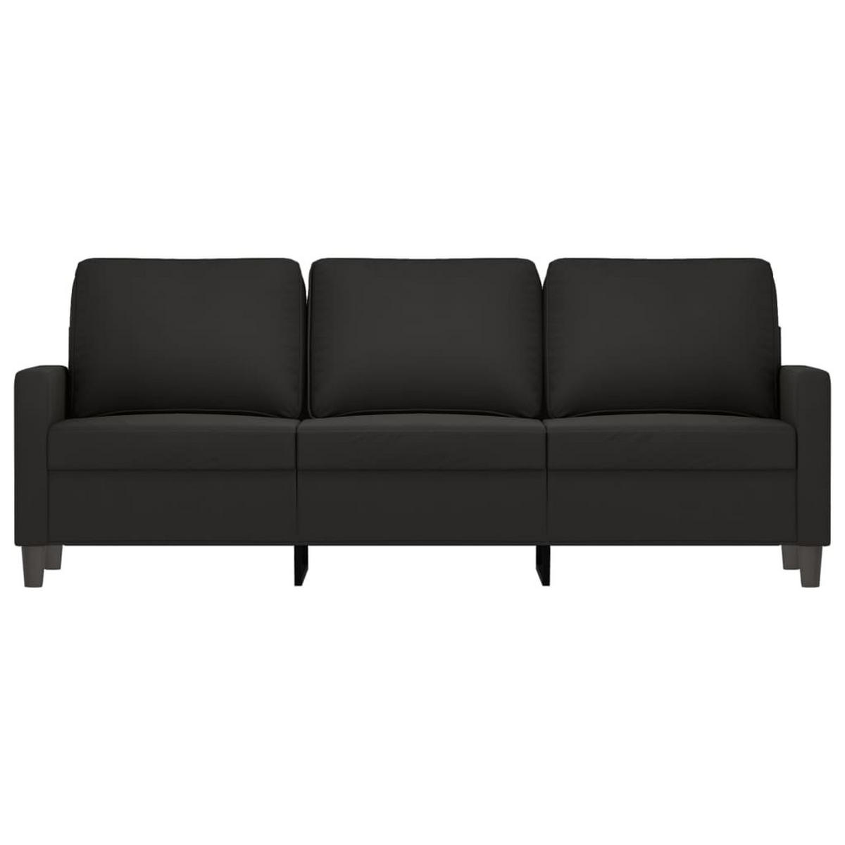 3-SITZER-SOFA Eppingen - Schwarz, Naturmaterialien (198/80/77cm) - Nettlife