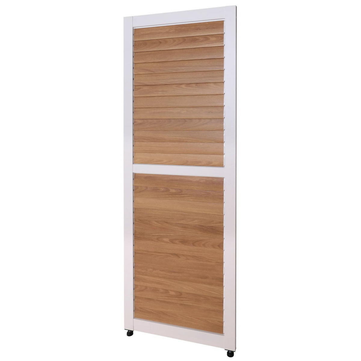 LAMELLENWAND für Pergola 220x68cm Weiß/Holzoptik - Weiß, Metall (68/220/3cm) - BERLINLODGE