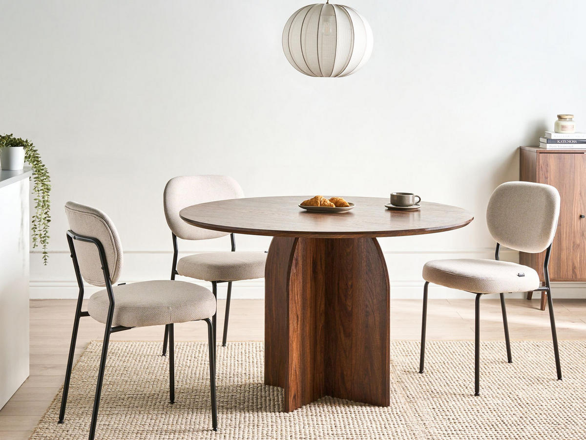 ESSTISCH Braun Yarra - Dunkelbraun, Holzwerkstoff (120/120/76cm) - Beliani