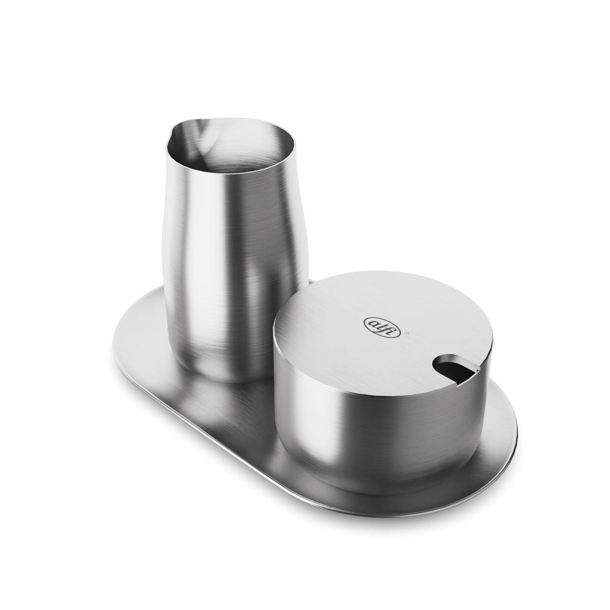 MILK AND SUGAR SET stainless steel mat - Silberfarben, Metall (11.5/8/20cm) - Alfi
