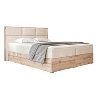 BOXBETT LAVIO 160/200 cm, in Creme, mit Matratze und Topper - Creme, Holzwerkstoff/Textil (160/200cm) - Idohome