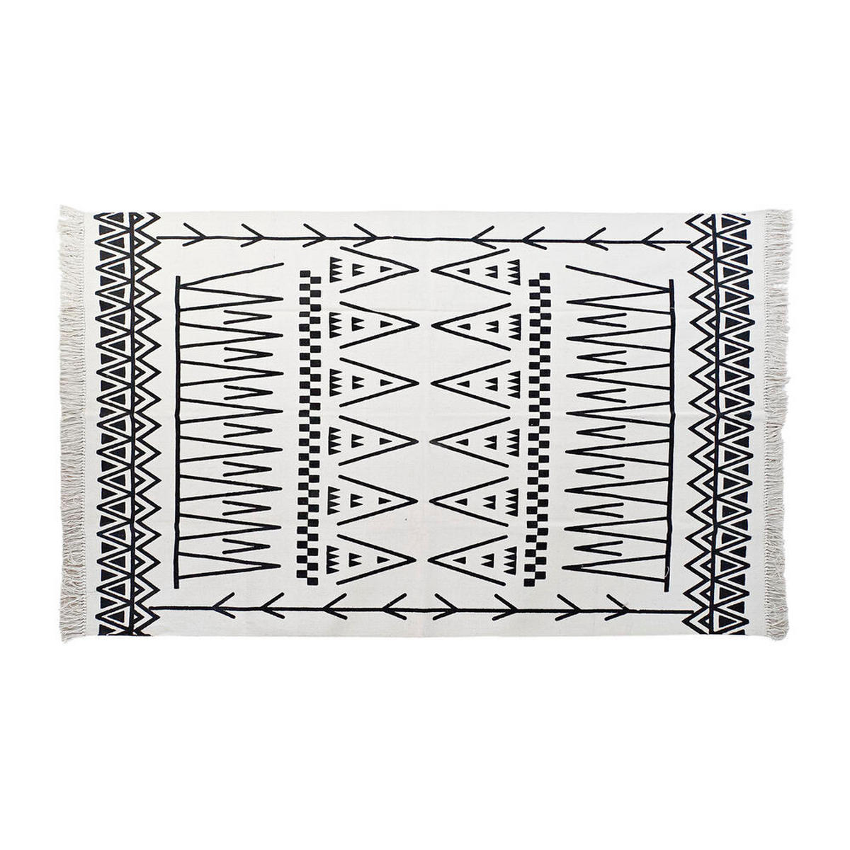 TEPPICH Schwarz Weiß Ikat (120 x 180 x 0,7 cm) - Multicolor, Textil (120/180cm) - DKD Home Decor