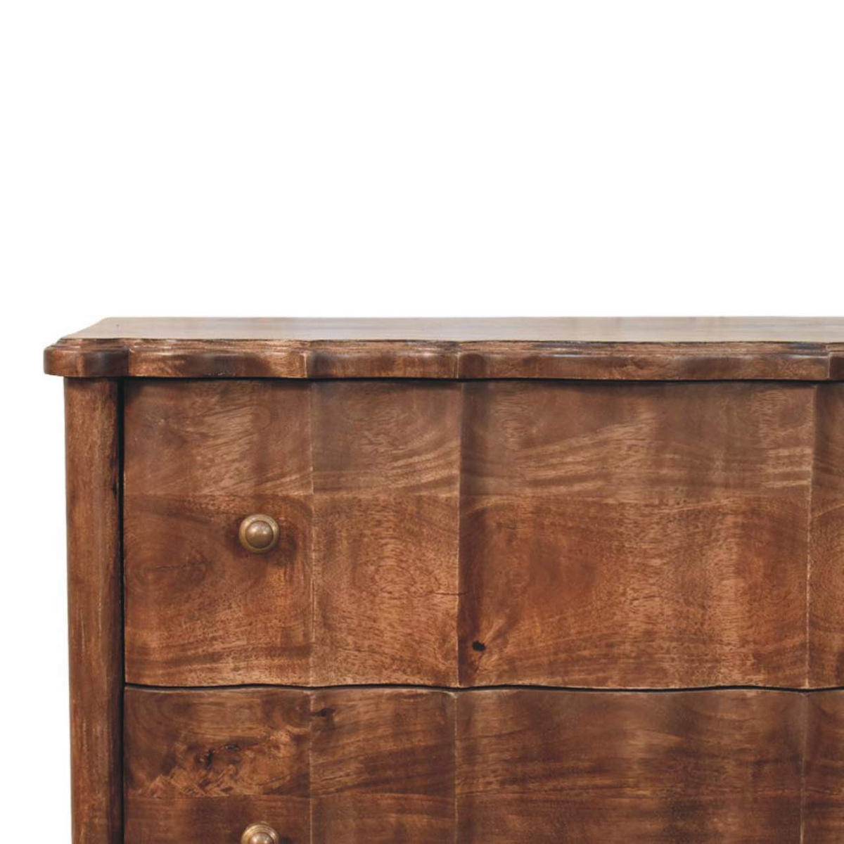 KOMMODE Camille, 3 Schubladen, Dunkelbraun - Dunkelbraun/Messingfarben, Holz/Metall (85/83/40cm) - Artisan Furniture