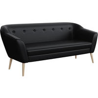 SOFA Doris (3-Sitzer) - Buchefarben/Schwarz, Holzwerkstoff/Buchenholz (180/75/74cm) - Meblini