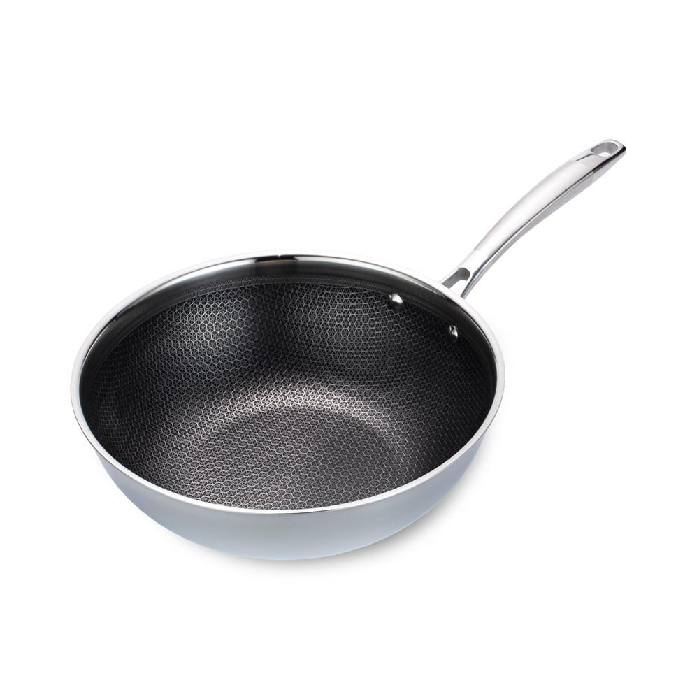 WOK Silber 53/30/9 cm MR122430 - Silberfarben, Metall (30cm) - Maestro 