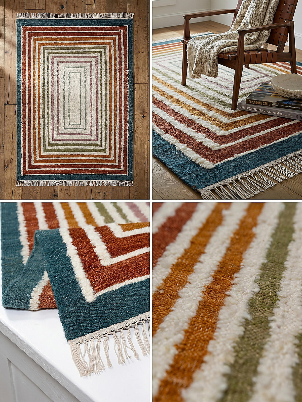 WOLLTEPPICH handgewebt FROND, geometrisch, Bunt, 200 x 300 cm - Multicolor, Textil (200/300cm) - KADIMA DESIGN