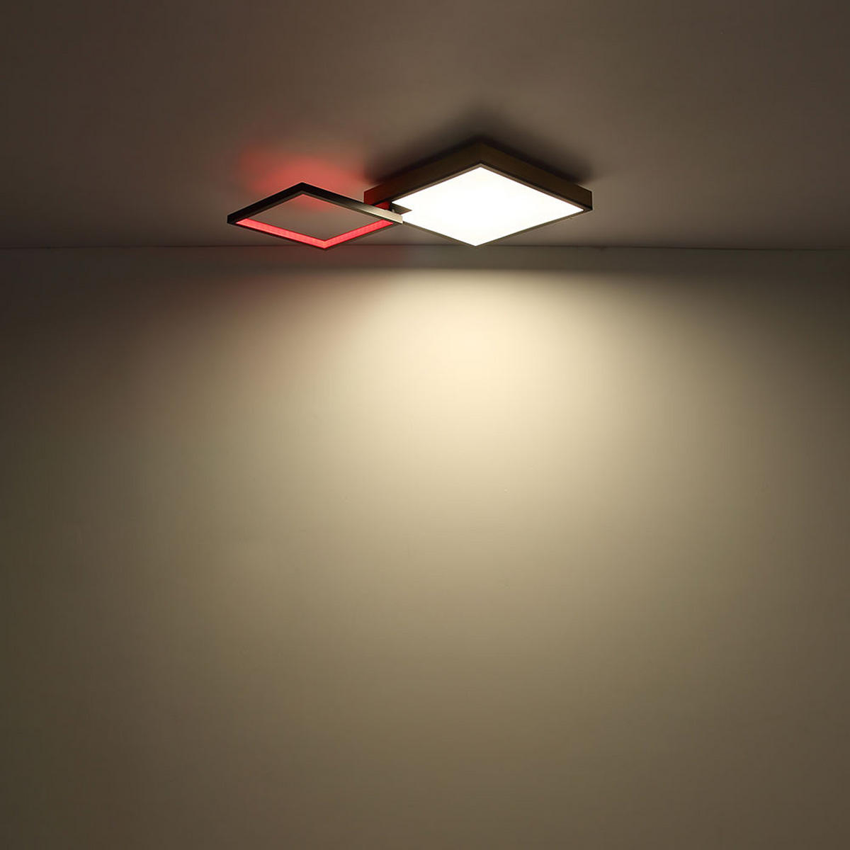 LED DECKENLEUCHTE Jacky Schwarz Holzoptik - Schwarz, Metall (85.5/55/10cm) - Globo Lighting