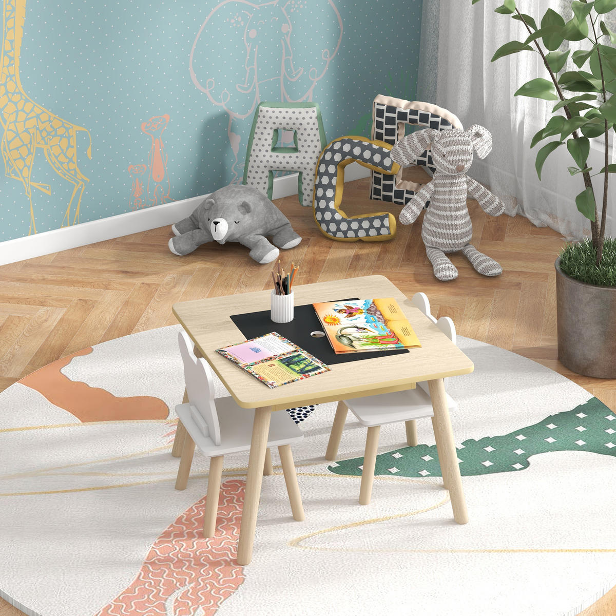 KINDERSITZGRUPPE DE-17518 Naturholz - Naturfarben, Holzwerkstoff (60/44/60cm) - ComfortXL