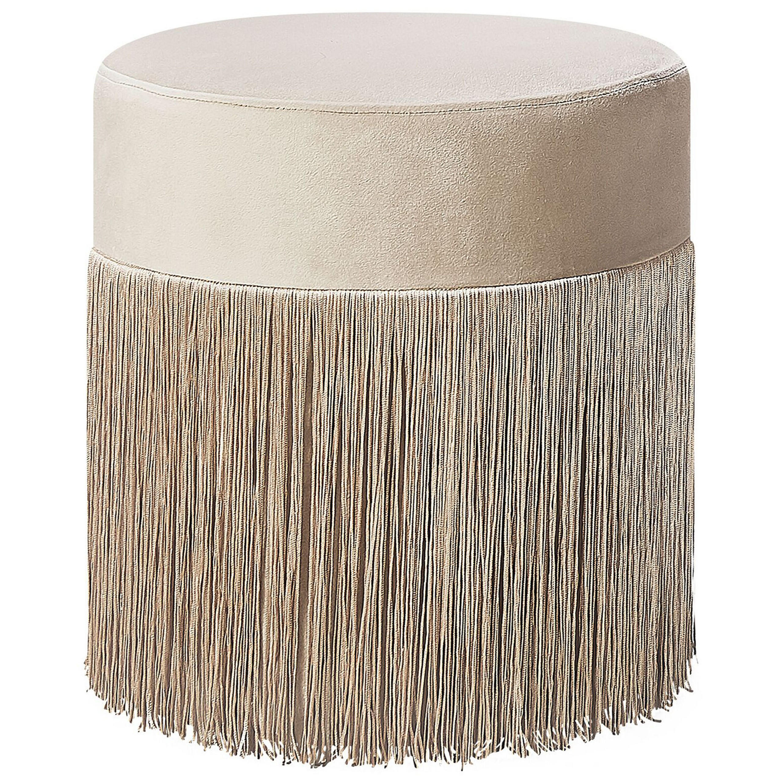 POUF Virginia 36/36/38 cm - Beige, Textil (36/38/36cm) - Beliani