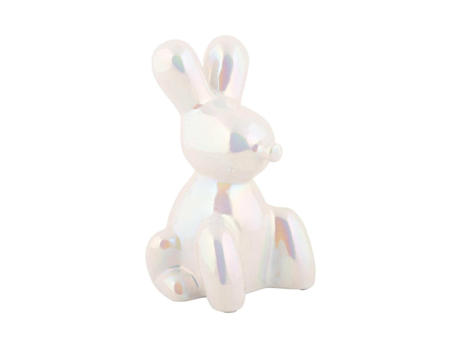 SKULPTUR Balloon Bunny 10/9/15 cm - Weiß, Keramik (9/15/10cm) - Present Time