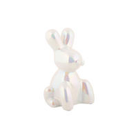 SKULPTUR Balloon Bunny 10/9/15 cm - Weiß, Keramik (9/15/10cm) - Present Time